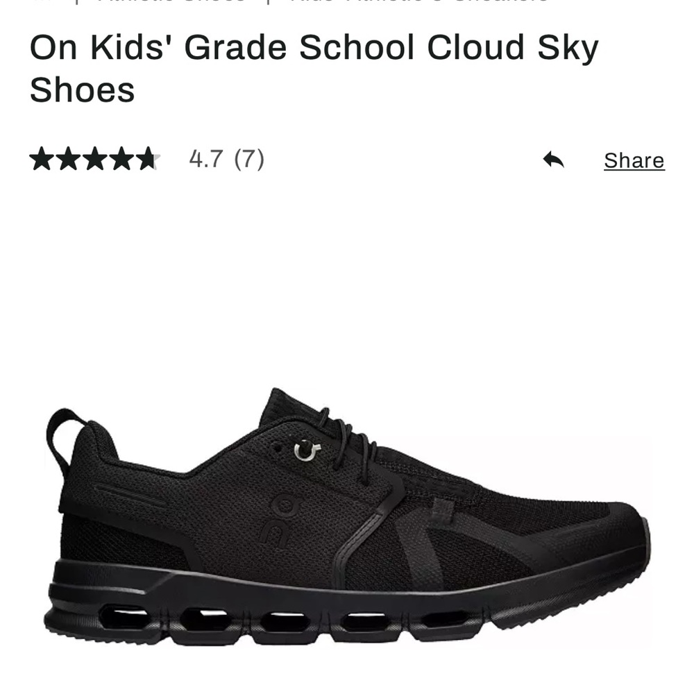 On Running Kids' Cloud Sky Sneakers - Black